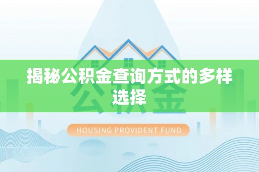 英吉沙揭秘公积金查询方式的多样选择